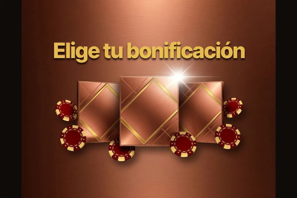 Tres tarjetas de bonificación sin cifras junto a fichas