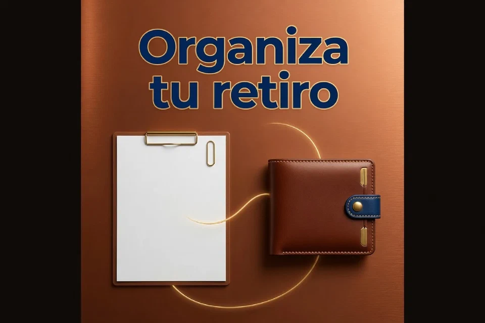 Documento de solicitud y billetera unidos por un recorrido